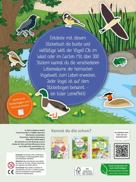 Produktbild: Naturforscher-Kids &ndash; Stickerheft V&ouml;gel