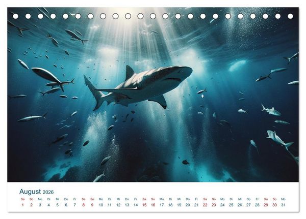 Produktbild: Wei&szlig;e Haie (Tischkalender 2026 DIN A5 quer), CALVENDO Monatskalender