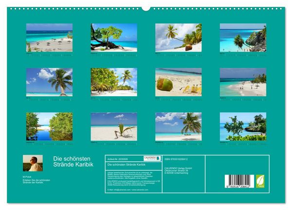 Produktbild: Die sch&ouml;nsten Str&auml;nde Karibik (hochwertiger Premium Wandkalender 2026 DIN A2 quer), Kunstdruck in Hochglanz
