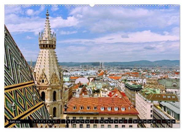 Produktbild: WIEN von oben (hochwertiger Premium Wandkalender 2026 DIN A2 quer), Kunstdruck in Hochglanz