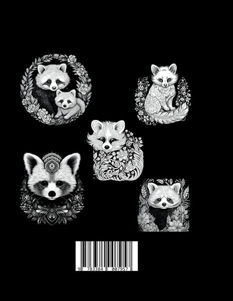 Produktbild: Schwarzes &bdquo;Roter Panda Malbuch&ldquo;.