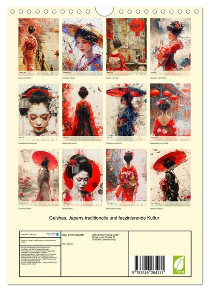 Produktbild: Geishas. Japans traditionelle und faszinierende Kultur (Wandkalender 2026 DIN A4 hoch), CALVENDO Monatskalender