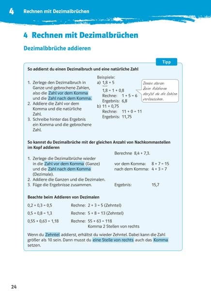 Produktbild: Klett 10-Minuten-Training Mathematik Rechnen mit Dezimalbr&uuml;chen 6. Klasse