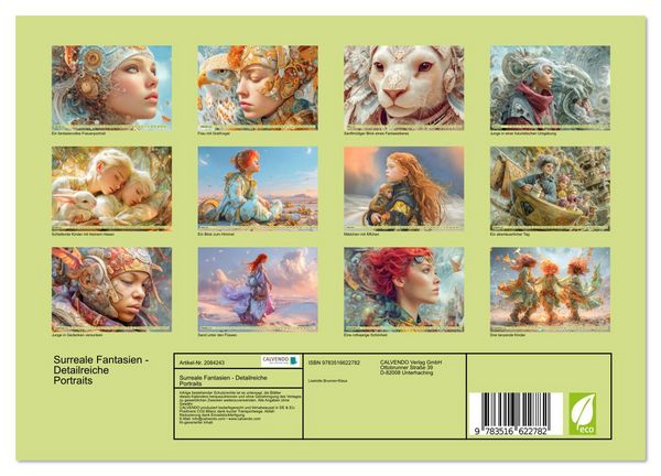 Produktbild: Surreale Fantasien - Detailreiche Portraits (Wandkalender 2026 DIN A4 quer), CALVENDO Monatskalender