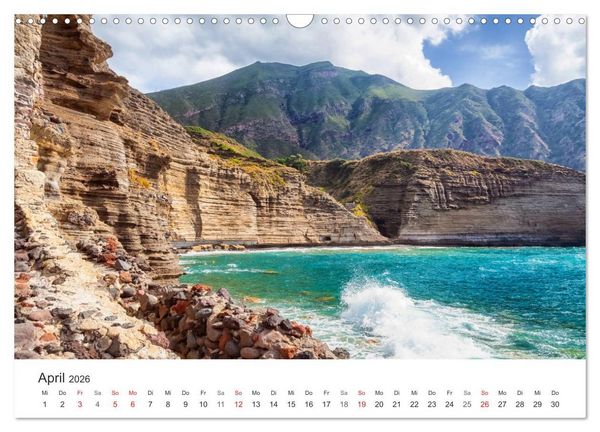 Produktbild: Liparische Inseln - Vulkane im Mittelmeer (Wandkalender 2026 DIN A3 quer), CALVENDO Monatskalender