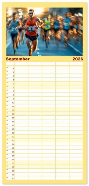 Produktbild: Familienplaner 2026 - Triathlon Power mit 5 Spalten (Wandkalender, 21 x 45 cm) CALVENDO