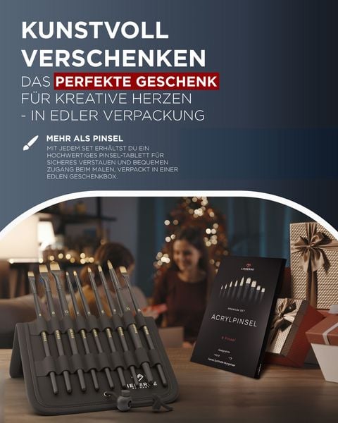 Produktbild: LIEBERGE Acrylpinsel &brvbar; 9 Pinsel