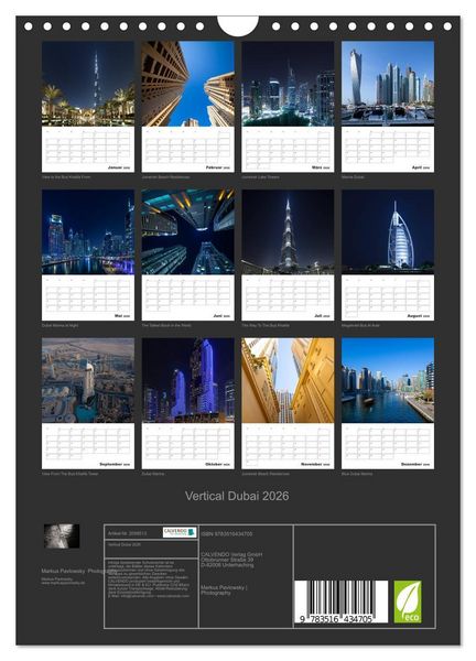 Produktbild: Vertical Dubai 2026 (Wandkalender 2026 DIN A4 hoch), CALVENDO Monatskalender