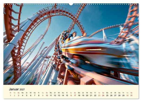 Produktbild: Achterbahn - High Tech, High Speed, High Thrill (hochwertiger Premium Wandkalender 2027 DIN A2 quer), Kunstdruck in Hochglanz