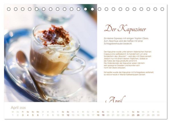 Produktbild: Wiener Kaffeerezepte (Tischkalender 2026 DIN A5 quer), CALVENDO Monatskalender