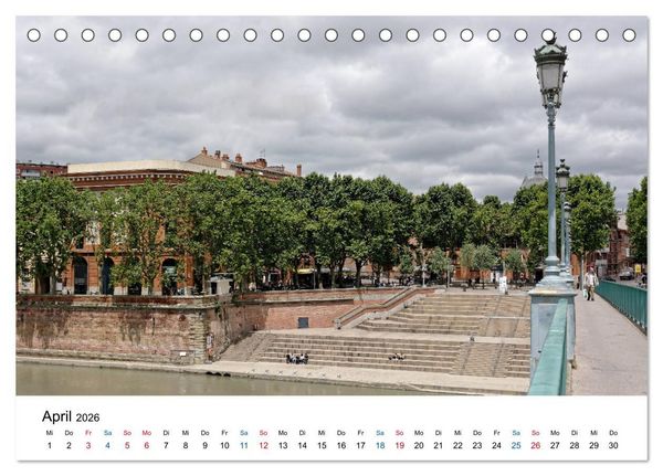 Produktbild: Frankreichs gro&szlig;e St&auml;dte - Toulouse (Tischkalender 2026 DIN A5 quer), CALVENDO Monatskalender