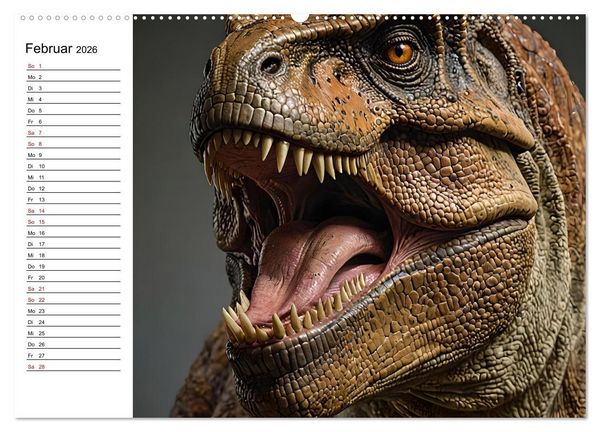 Produktbild: Urzeit erwacht - Ein Jahr mit den Dinosauriern (hochwertiger Premium Wandkalender 2026 DIN A2 quer), Kunstdruck in Hochglanz