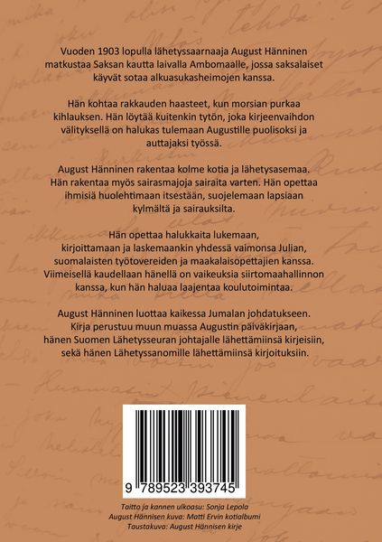 Produktbild: August H&auml;nnisen jalanj&auml;ljiss&auml; Pieks&auml;m&auml;elt&auml; Ambomaalle