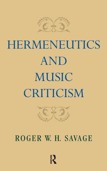 Produktbild: Hermeneutics and Music Criticism