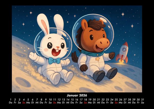 Produktbild: Bouncy & Huf - Im Weltraum 2026 Fotokalender DIN A3