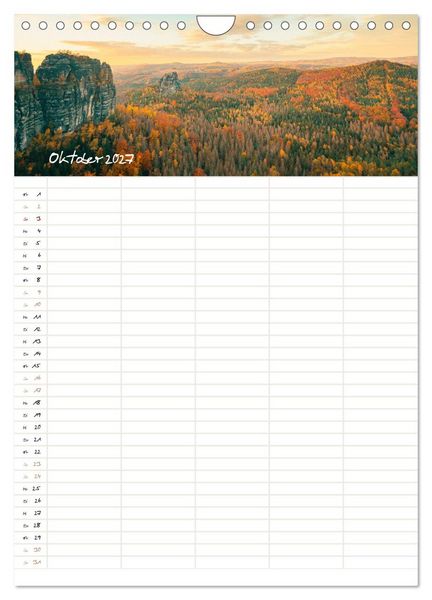 Produktbild: Familienkalender - S&auml;chsische und B&ouml;hmische Schweiz (Wandkalender 2027 DIN A4 hoch), CALVENDO Monatskalender