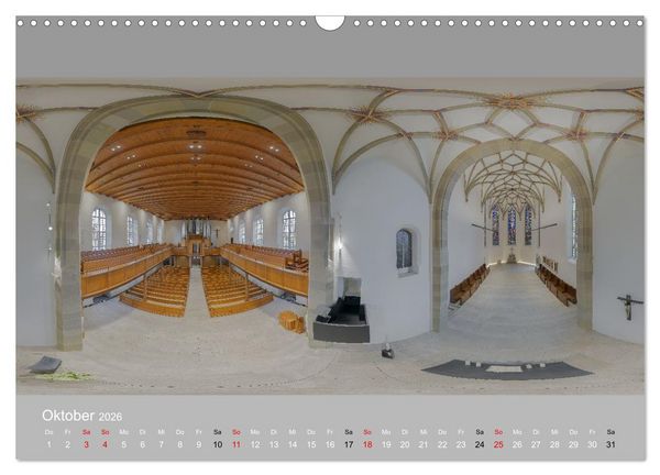 Produktbild: Backnang - Panoramablicke in die Stiftskirche (Wandkalender 2026 DIN A3 quer), CALVENDO Monatskalender