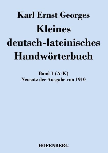 Produktbild: Kleines deutsch-lateinisches Handw&ouml;rterbuch