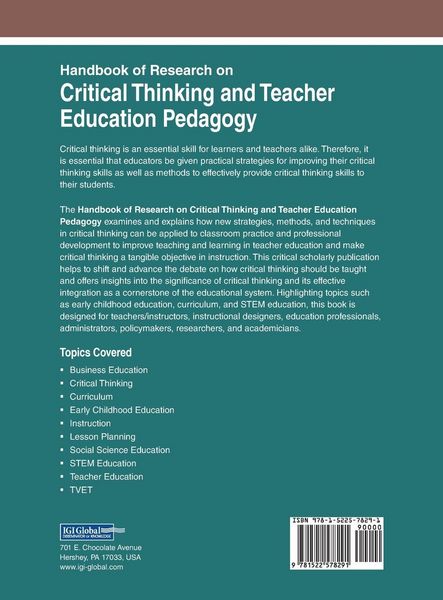 Produktbild: Handbook of Research on Critical Thinking and Teacher Education Pedagogy