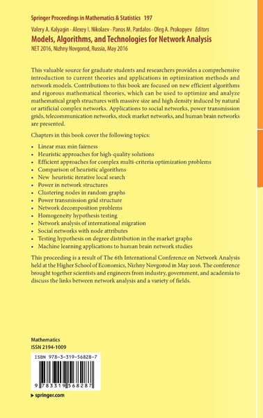 Produktbild: Models, Algorithms, and Technologies for Network Analysis