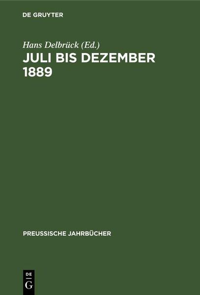 Produktbild: Juli bis Dezember 1889