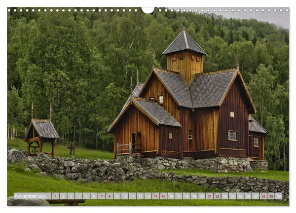 Produktbild: Norwegens Stabkirchen (Wandkalender 2026 DIN A3 quer), CALVENDO Monatskalender
