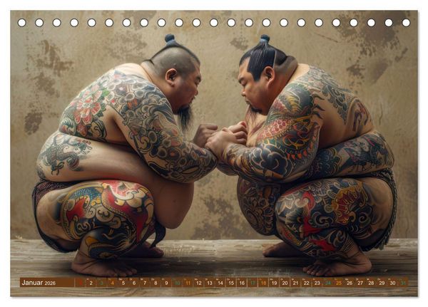 Produktbild: Sumo - Japans schwere Ringer (Tischkalender 2026 DIN A5 quer), CALVENDO Monatskalender