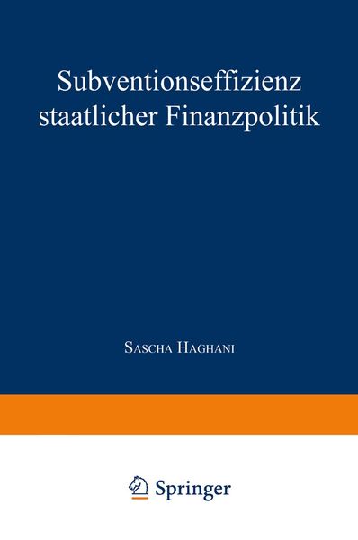 Produktbild: Subventionseffizienz staatlicher Finanzpolitik