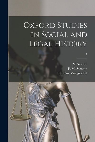 Produktbild: Oxford Studies in Social and Legal History; 4