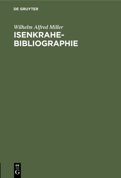 Produktbild: Isenkrahe-Bibliographie