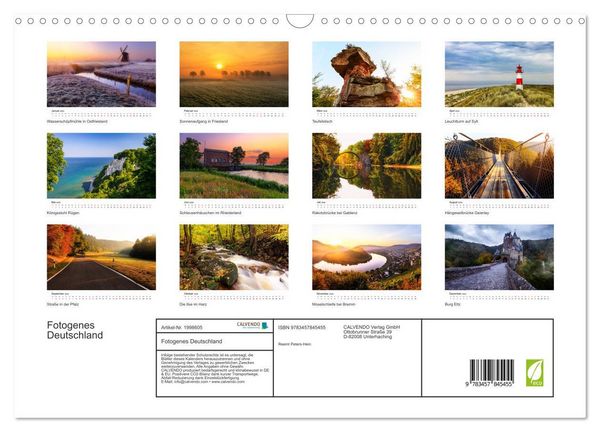 Produktbild: Fotogenes Deutschland (Wandkalender 2026 DIN A3 quer), CALVENDO Monatskalender