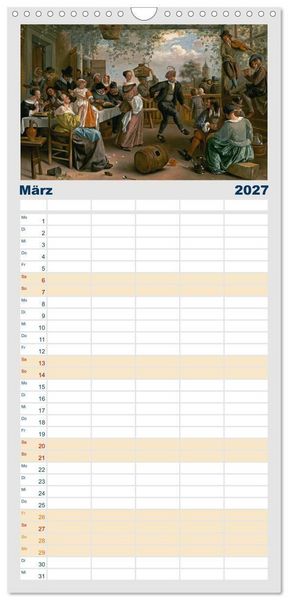 Produktbild: Familienplaner 2027 - Party Time - Das Fest in der Kunst mit 5 Spalten (Wandkalender, 21 x 45 cm) CALVENDO