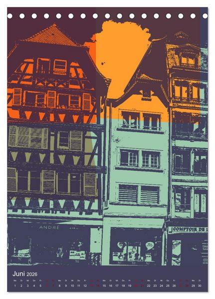 Produktbild: Stra&szlig;burg reloaded - Pop-Art trifft Tradition (Tischkalender 2026 DIN A5 hoch), CALVENDO Monatskalender