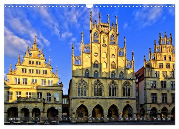 Produktbild: M&uuml;nster - Historische Stadt mit jungem Gesicht (Wandkalender 2026 DIN A3 quer), CALVENDO Monatskalender