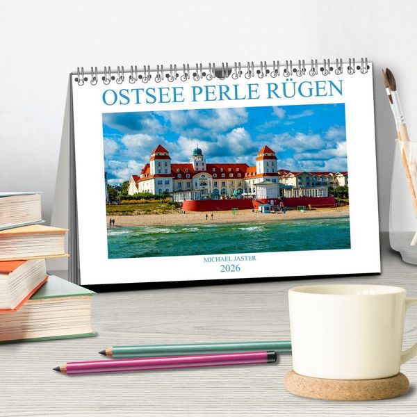 Produktbild: OSTSEE PERLE R&Uuml;GEN Michael Jaster (Tischkalender 2026 DIN A5 quer), CALVENDO Monatskalender