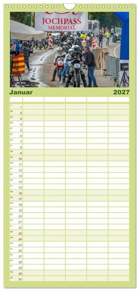 Produktbild: Familienplaner 2027 - Motorr&auml;der am Jochpass mit 5 Spalten (Wandkalender, 21 x 45 cm) CALVENDO