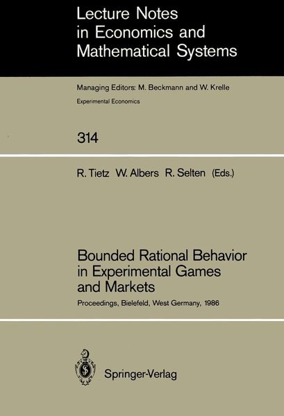 Produktbild: Bounded Rational Behavior in Experimental Games and Markets