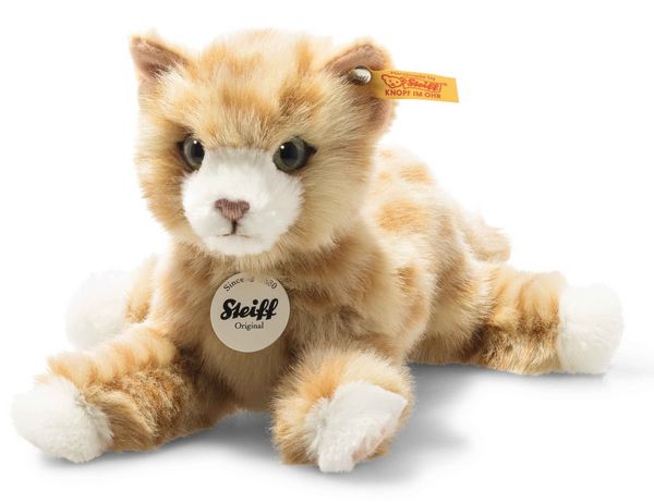 Produktbild: Steiff 099229 - Mimmi Katze, liegend, rot-gestromt, Pl&uuml;sch, 24 cm