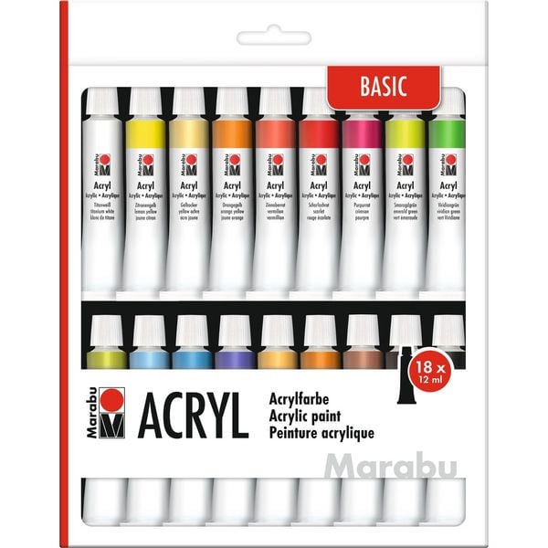 Produktbild: Marabu Acrylfarben Set 18x12ml Tuben