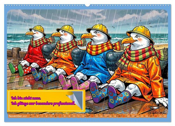 Produktbild: Lustige M&ouml;wen von der K&uuml;ste (hochwertiger Premium Wandkalender 2027 DIN A2 quer), Kunstdruck in Hochglanz