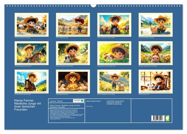 Produktbild: Kleine Farmer. Niedliche Jungs mit ihren tierischen Freunden (Wandkalender 2026 DIN A2 quer), CALVENDO Monatskalender