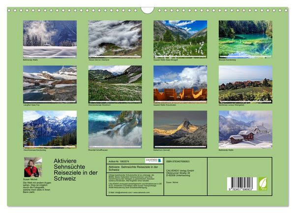 Produktbild: Aktiviere Sehns&uuml;chte Reiseziele in der Schweiz (Wandkalender 2026 DIN A3 quer), CALVENDO Monatskalender