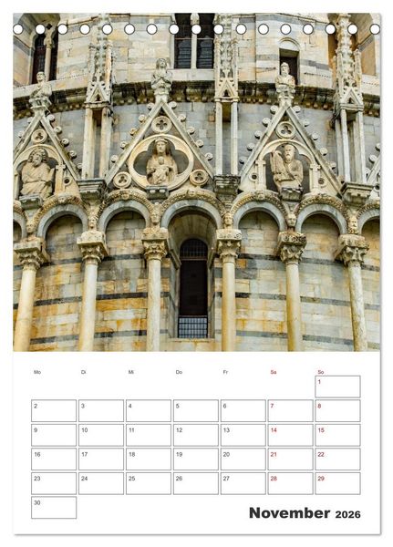 Produktbild: Pisa - Reiseplaner (Tischkalender 2026 DIN A5 hoch), CALVENDO Monatskalender
