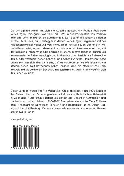 Produktbild: Philosophie und Welt beim jungen Heidegger