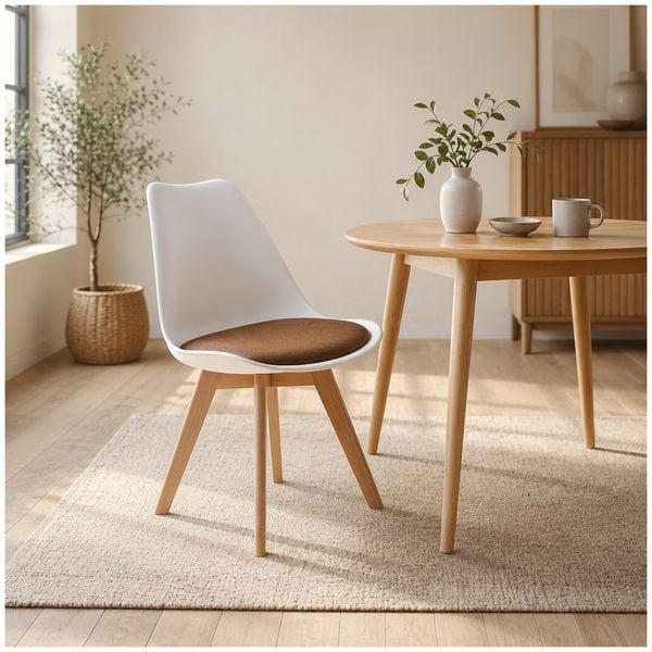 HTI-Living Stuhl Atlanta Weiß/Webstoff Braun Stuhl Atlanta Weiß/Webstoff Braun