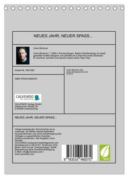 Produktbild: NEUES JAHR, NEUER SPASS... (Tischkalender 2026 DIN A5 hoch), CALVENDO Monatskalender