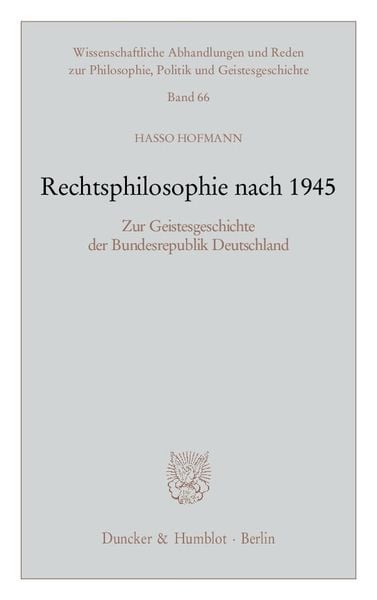 Produktbild: Rechtsphilosophie nach 1945.