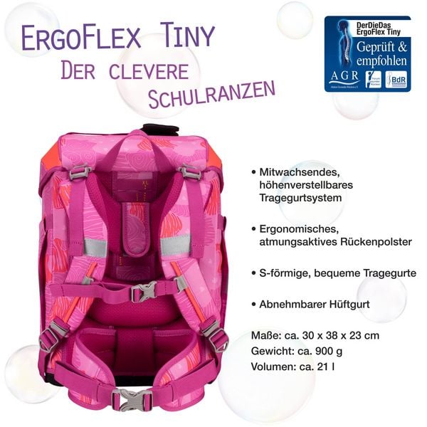 Produktbild: DerDieDas Schulranzen Set ErgoFlex Tiny, Schulranzen Set, 5tlg, Roses