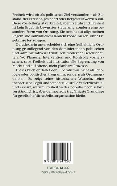 Produktbild: Freiheit als Ordnung