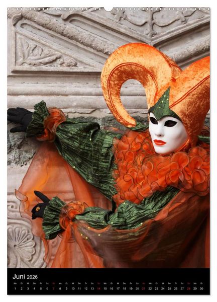 Produktbild: Karneval in Venedig - Phantasievolle Masken (Wandkalender 2026 DIN A2 hoch), CALVENDO Monatskalender